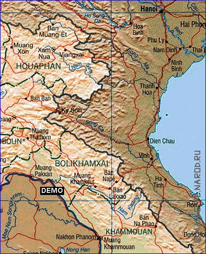 Administratives carte de Laos en anglais