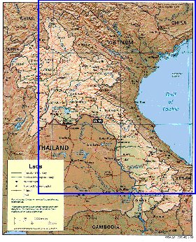 Administrativa mapa de Laos em ingles