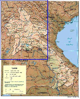 Administratives carte de Laos en anglais