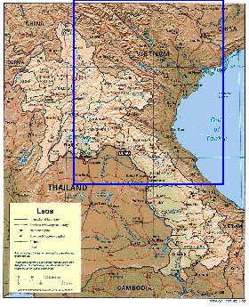 Administratives carte de Laos en anglais