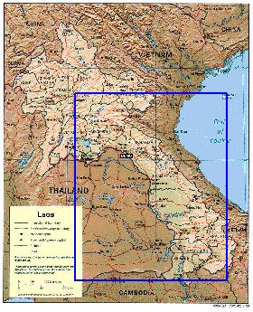 Administratives carte de Laos en anglais