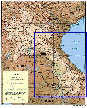 Administratives carte de Laos en anglais