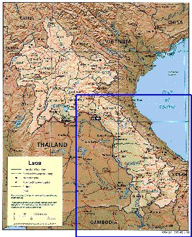 Administratives carte de Laos en anglais