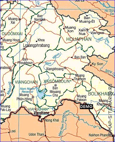 Administrativa mapa de Laos