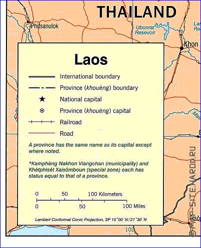 Administrativa mapa de Laos