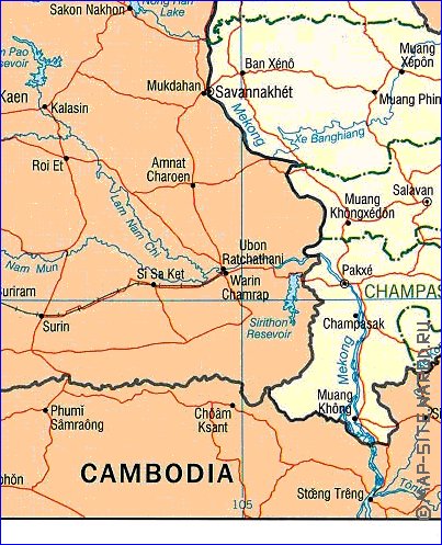 Administrativa mapa de Laos