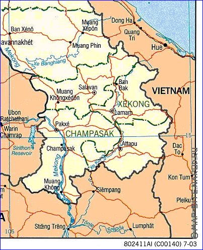 Administrativa mapa de Laos