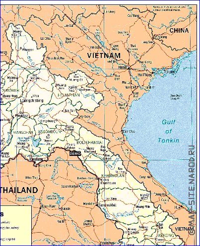 Administrativa mapa de Laos