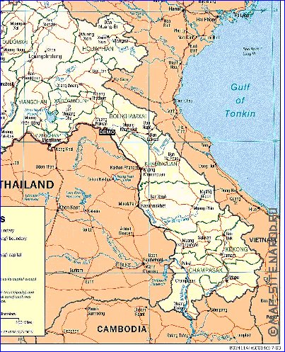 Administrativa mapa de Laos