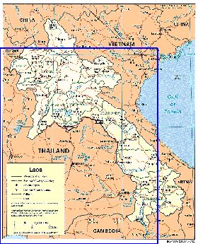 Administrativa mapa de Laos