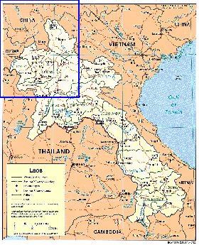 Administrativa mapa de Laos