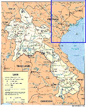 Administrativa mapa de Laos