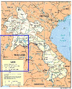 Administrativa mapa de Laos