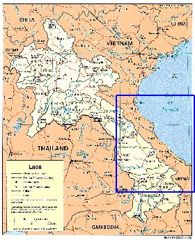 Administrativa mapa de Laos