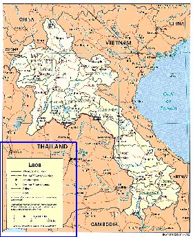 Administrativa mapa de Laos