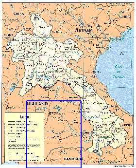 Administrativa mapa de Laos