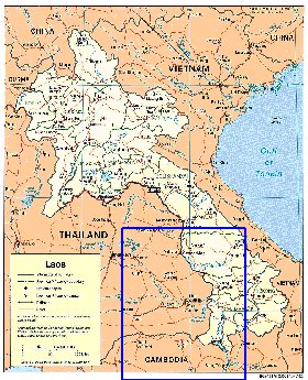 Administrativa mapa de Laos