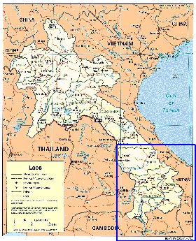 Administrativa mapa de Laos