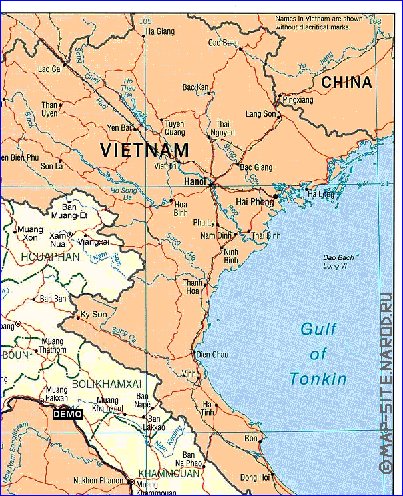 Administrativa mapa de Laos