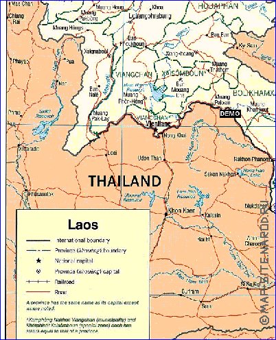 Administrativa mapa de Laos