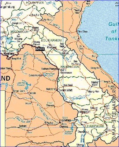 Administrativa mapa de Laos