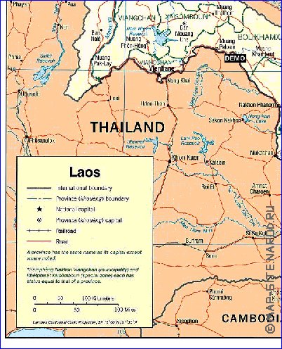 Administrativa mapa de Laos