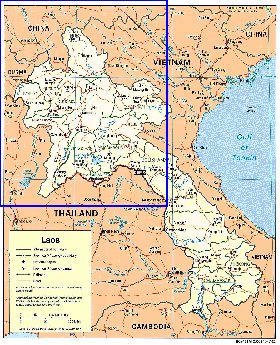 Administrativa mapa de Laos