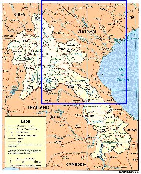 Administrativa mapa de Laos