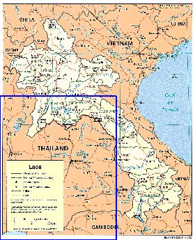 Administrativa mapa de Laos