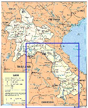 Administrativa mapa de Laos