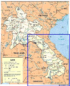 Administrativa mapa de Laos