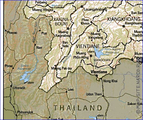 mapa de Laos em ingles