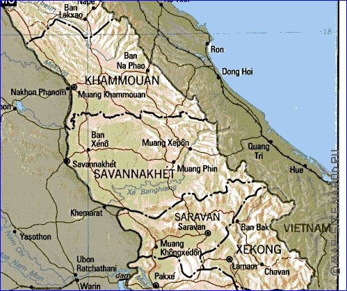 mapa de Laos em ingles