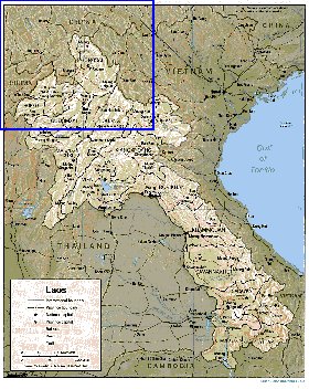 carte de Laos en anglais