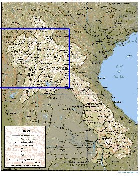 mapa de Laos em ingles