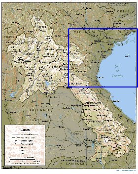 carte de Laos en anglais