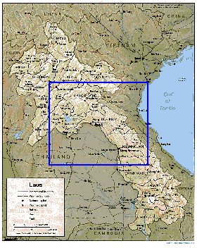 mapa de Laos em ingles