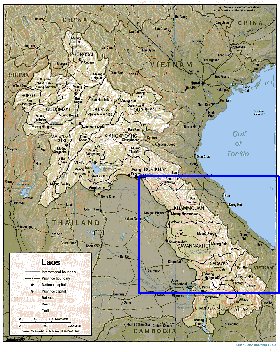 mapa de Laos em ingles