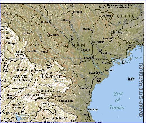 carte de Laos en anglais