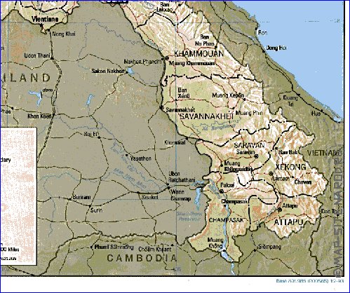 carte de Laos en anglais