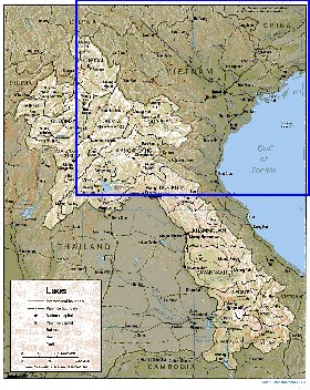 carte de Laos en anglais