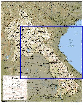 carte de Laos en anglais