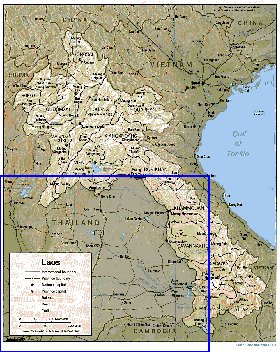 carte de Laos en anglais