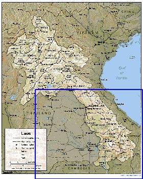 carte de Laos en anglais