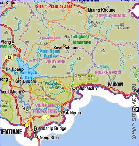 carte de Laos