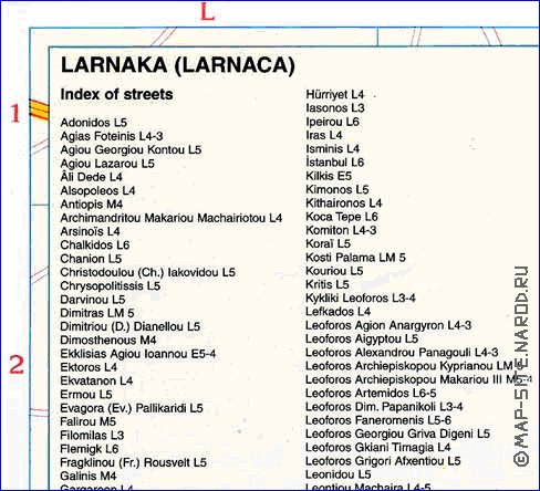 mapa de Larnaca em ingles