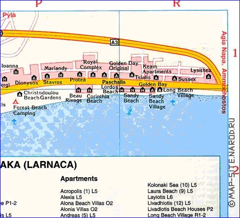 mapa de Larnaca em ingles