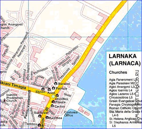 mapa de Larnaca em ingles