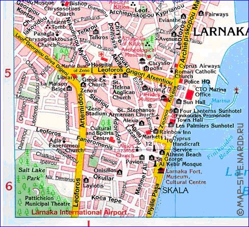 mapa de Larnaca em ingles