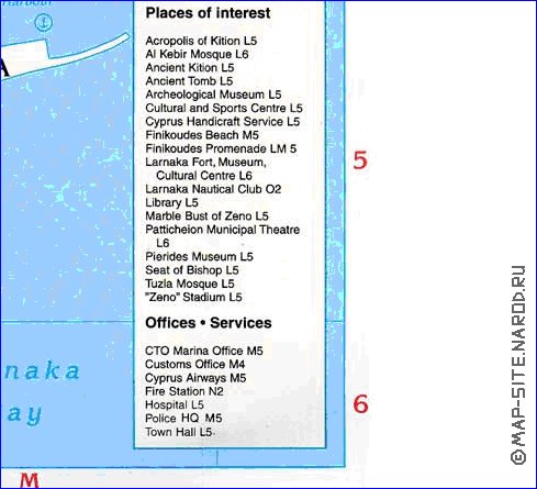 mapa de Larnaca em ingles